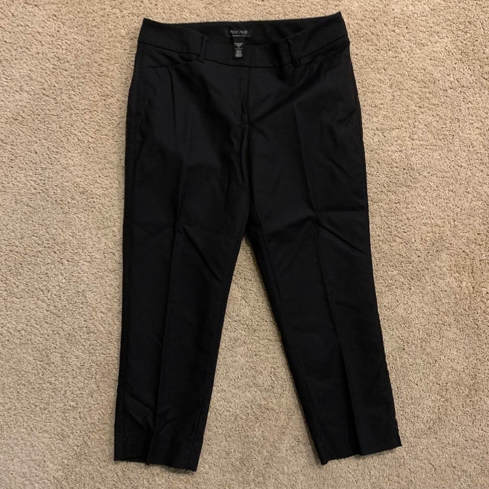 Women's Straight Crop Black Trousers